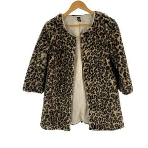 GLAM GRUNGE Cheetah Print Coat – Windsor Faux Fur Wool Blend – Size S